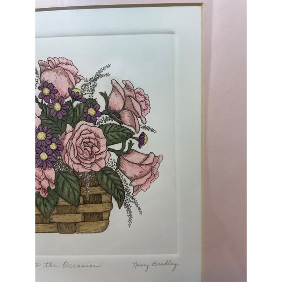 Print Art Rose to the Occasion by Nancy Bradley Victorian Roses Framed Signed - Picture 8 of 9